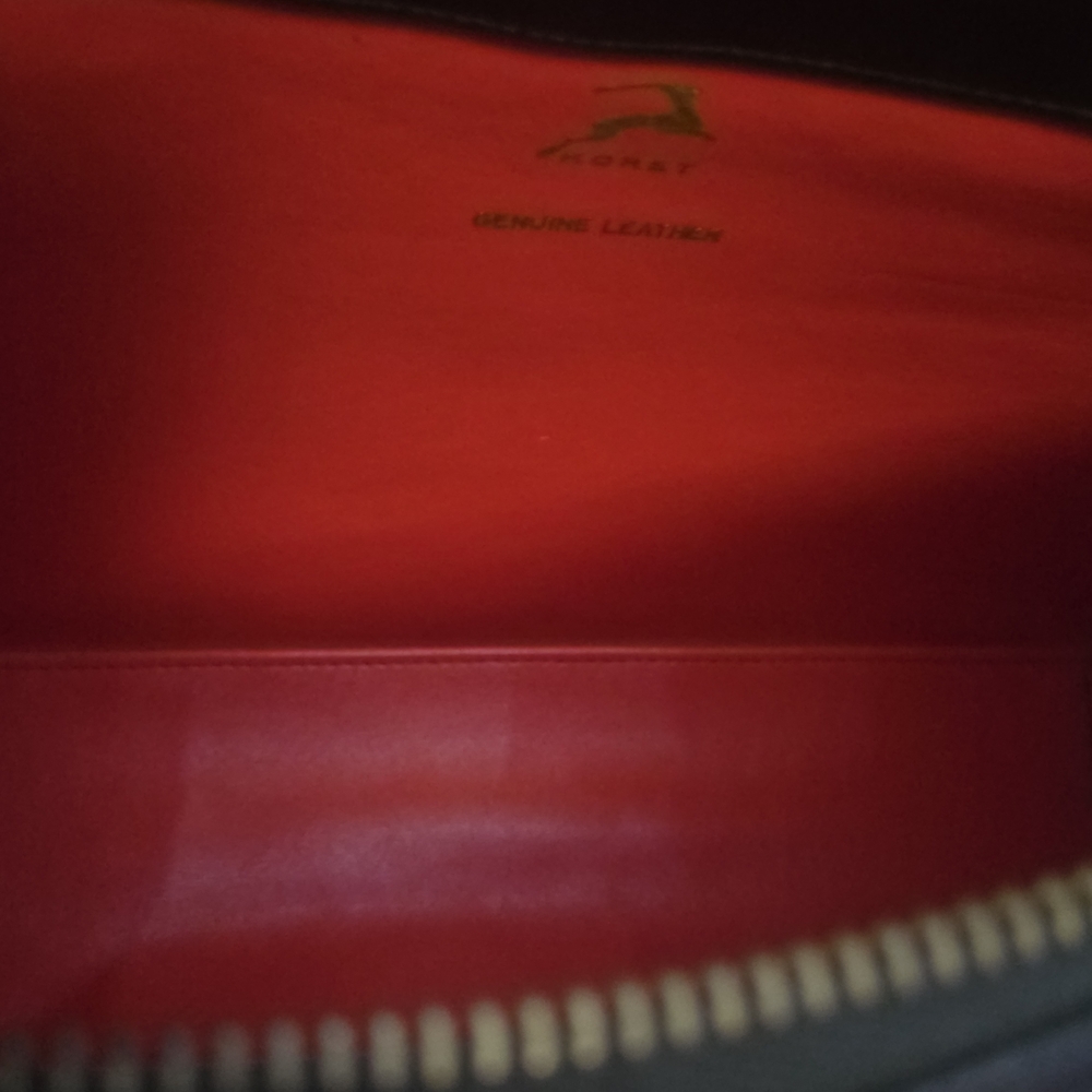 Vintage Koret Red Interior Leather Bag Classic Black Minimalist Shoulder Purse - Picture 13 of 17